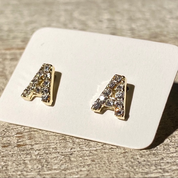 3 for $15 A Rhinestone Light Gold Studs Earrings - Picture 2 of 4